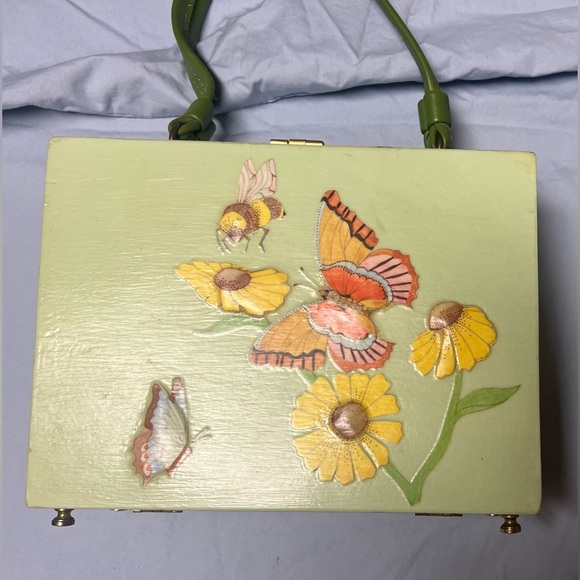 1960’s Wooden Box Purse hand painted - Picture 7 of 7